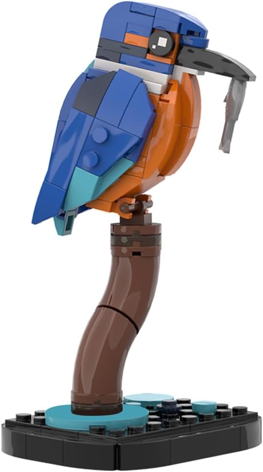 Kingfisher Bird Building Model Kit, MOC-173337 Bird Blocks Set, Display Piece for Home & Office, Creative Gift for Bird Enthusiasts & Model Builder, Compatible with Brand Block (150PCS)