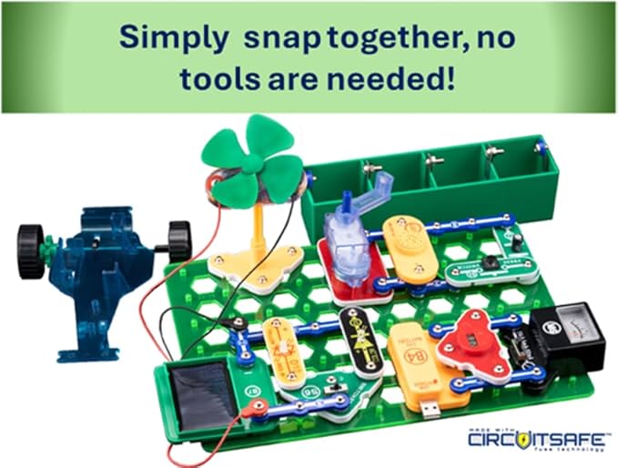 Snap Circuits Green Energy Electronics Exploration Kit | Over 125 Exciting STEM Projects | Full Color Project Manual | 45+ Snap Circuits Parts | STEM Educational Toys for Kids 8+