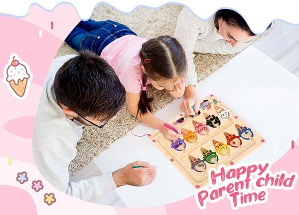 Syahro Montessori Magnetic Color and Number Maze Toy for Toddler Girls, Fine Motor Skills Board, Learning and Educational Birthday Gifts for Kids Girls 3-5 Years Old