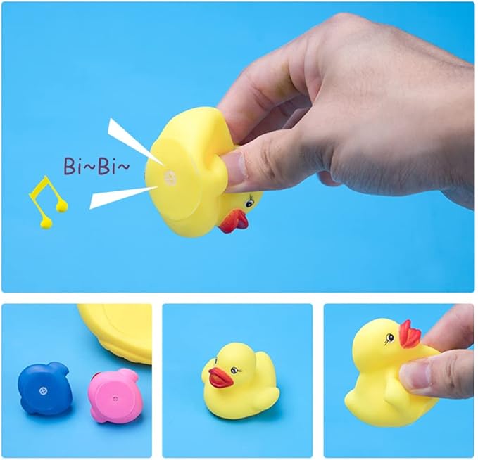 Bath Duck Toys Rubber Ducks Family Squeak and Float Duckies Baby Shower Toy Party Decoration for Toddlers Boys Girls (Colorful Duck Family)