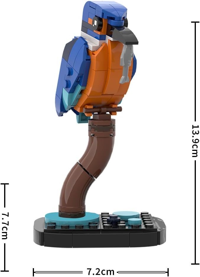 Kingfisher Bird Building Model Kit, MOC-173337 Bird Blocks Set, Display Piece for Home & Office, Creative Gift for Bird Enthusiasts & Model Builder, Compatible with Brand Block (150PCS)