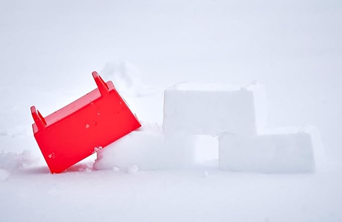 Superio Snow Brick Maker Igloo Fort Block Form Outdoor Winter Snow Toys Sand Castle Building Kit for Adults and Kids Sandbox, Beach, Sand Toys (Red), 3 Pack