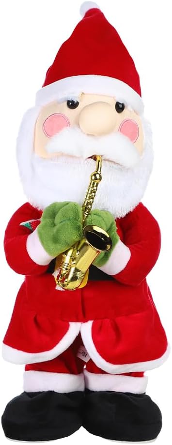 Twisting Singing Christmas Tree Santa Claus Reindeer Electric Musical Dancing Repeat What You Say Interactive Animated Plush Doll Figures with Songs Lights Funny Talking Glowing Doll Xmas Gift Decor