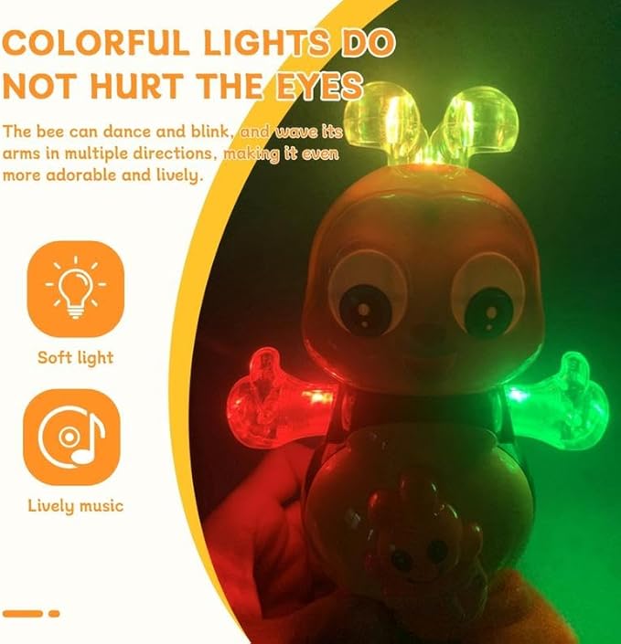 2026 New Electric Dancing Bee Toy for Kids, Interactive Light & Music Learning Sensory Toy, Fun Educational for Children Babies (Rabbit)