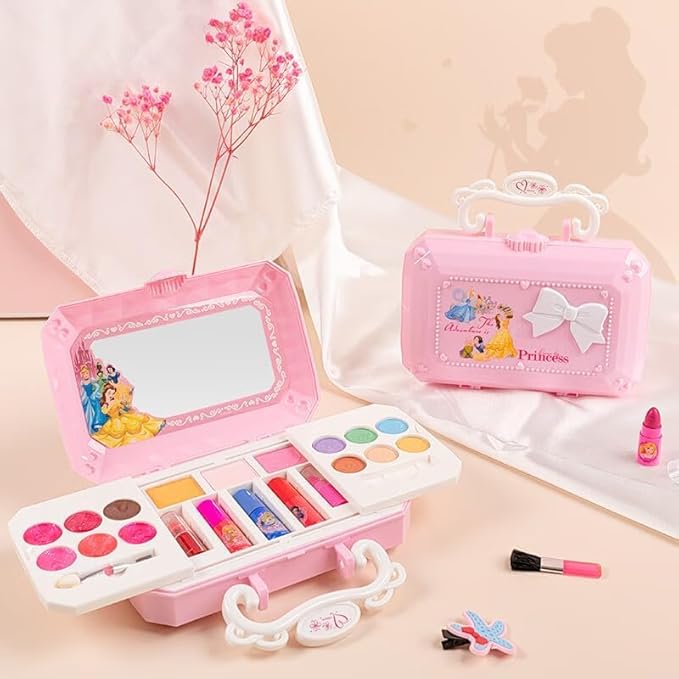 Disne Princess Makeup Set,for Little Girl ,Girls Makeup, Children's Play Makeup Set Box,, Princess Style Makeup Box, Suitable for Girls' Birthday Gifts
