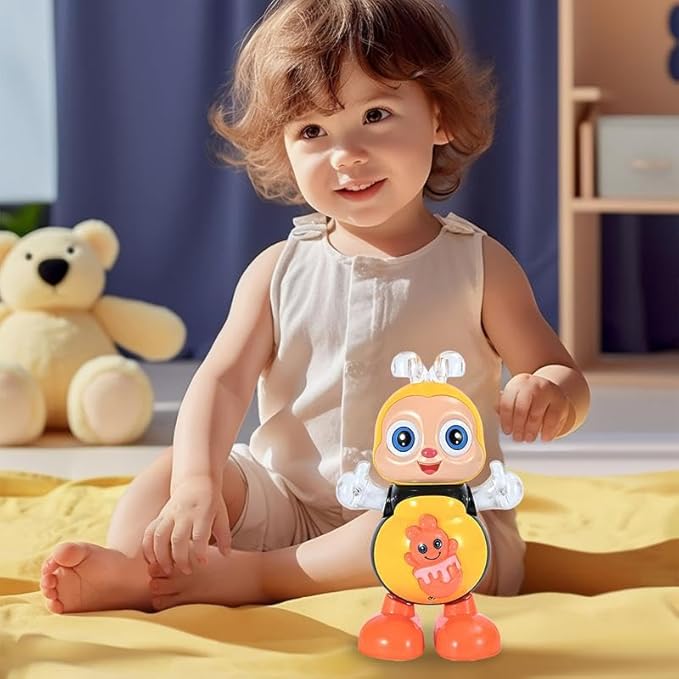 2026 New Electric Dancing Bee Toy for Kids, Interactive Light & Music Learning Sensory Toy, Fun Educational for Children Babies (Bee)