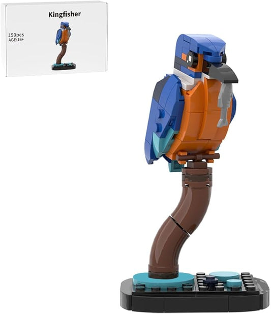 Kingfisher Bird Building Model Kit, MOC-173337 Bird Blocks Set, Display Piece for Home & Office, Creative Gift for Bird Enthusiasts & Model Builder, Compatible with Brand Block (150PCS)