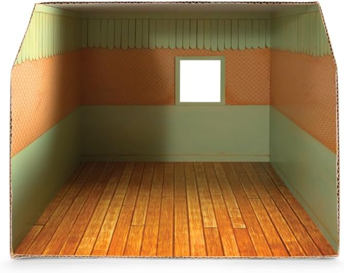 Nursery Dollhouse Craft Kit – Easy to Build & Paint Baby Room | Cardboard Room + 8 Wooden Pieces with Cradle + Decoration Sheets | 1:12 Scale | Sam & Julia's Mouse Mansion