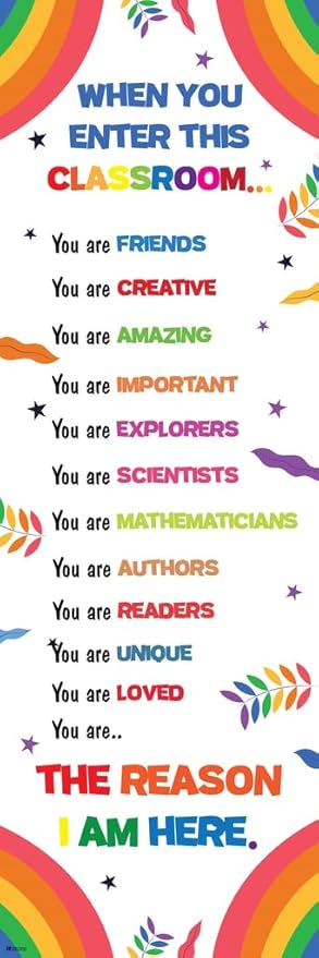 When You Enter This Classroom Educational Rules School Rainbow Classroom Decor Cool Wall Art Print Poster 36x12