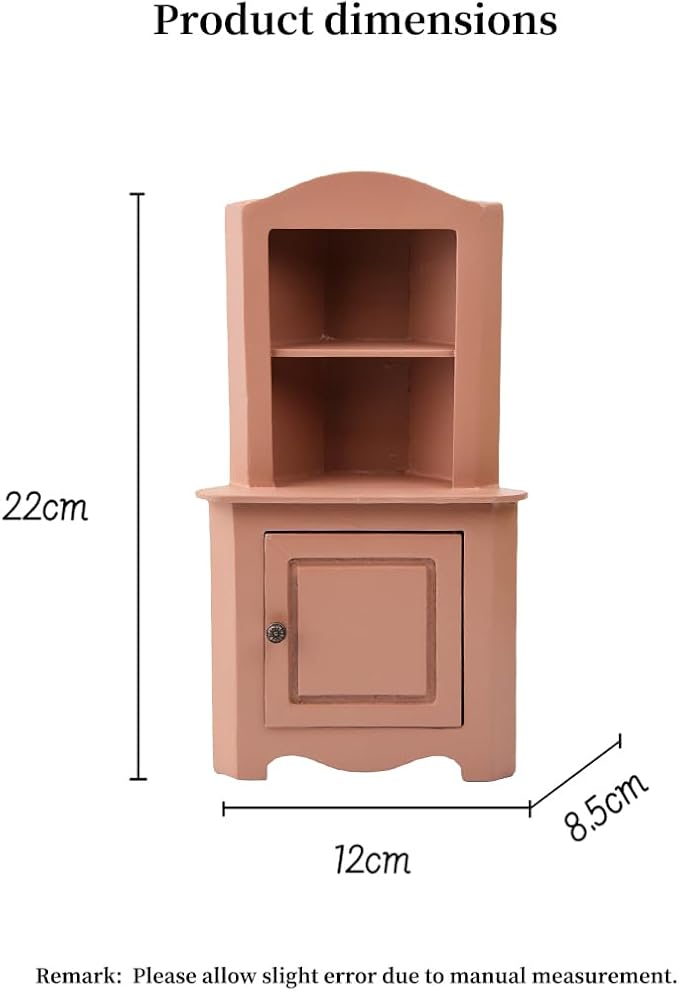 1/12 Scale Miniature Wooden Dollhouse Corner Cabinet for Bedrooms and Living Rooms Dollhouse Furniture Decor for 3+