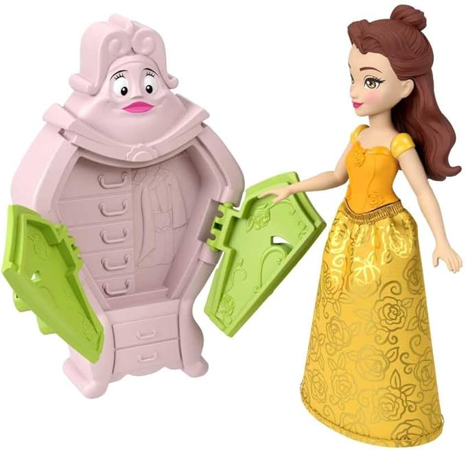 Mattel Disney Princess Toys, Storytime Stackers Belle's Castle, Stackable Doll House with Small Doll & 9 Pieces, Inspired by The Disney Movie