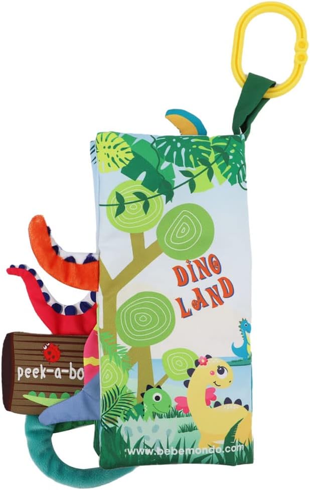 Dinosaur Baby Books 0-6 Months,Crinkle Cloth Books for Babies,Infant Tummy Time Toy Touch and Feel Toys 0-3-6-12-18 Months, Toddlers, Interactive Sensory Toys, Shower Baby Gifts for Boys Girls