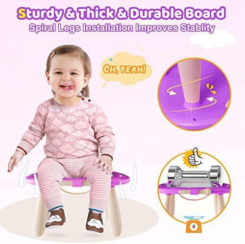 Kikidex Toddler Magnetic Drawing Board, Age 1-3, Purple, Toddler Girl Toys, Doodle Board Pad, Learning & Educational Toys for 1-3 Year Olds, Includes Board, Pen, 4 Table Legs