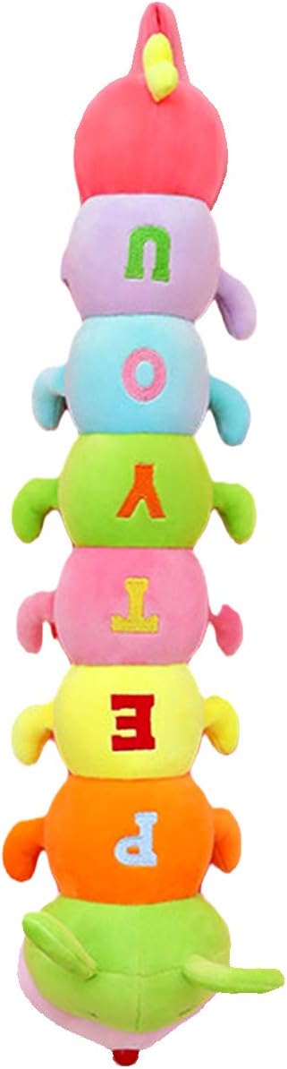 Multicolor Caterpillar Stuffed Animal Big Hugging Pillow Cute Plush Soft Pillow Doll,Giant Plush Toy,Gifts for Girl Boy Babies Birthday (27.5inch/70cm)