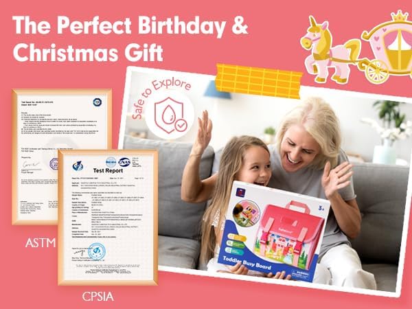 hahaland Montessori Toys for Baby Girls, Busy Board Girl Birthday Gift 17 in 1 Preschool Learning Activities with 12 Life Skill, Number,Shape,Dressup,Animal,Figures,Baby Girl Easter Gifts