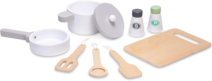 MindWare Play Kitchen Café – Unique 2-in-1 Playset Features Kitchen on One Side and Café on The Other – Pretend Play for Kids Ages 3 & Up – Includes Basic Kitchen Tools