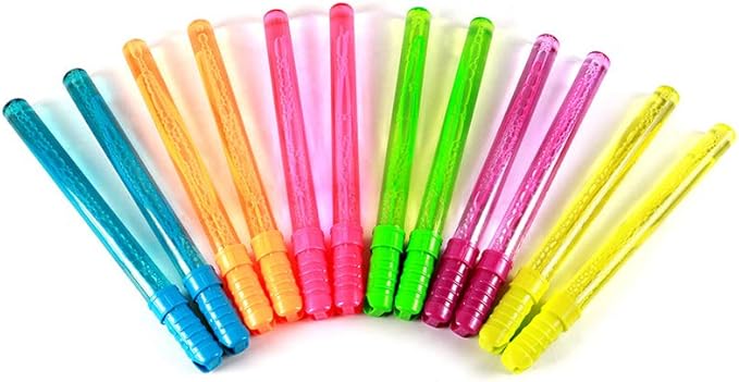Novelinks 4oz Big Bubble Wands 12 Pack - 14’’ Blow Bubbles Solution Bubble Blowing Summer Toy for Party Favor Outdoor Activity