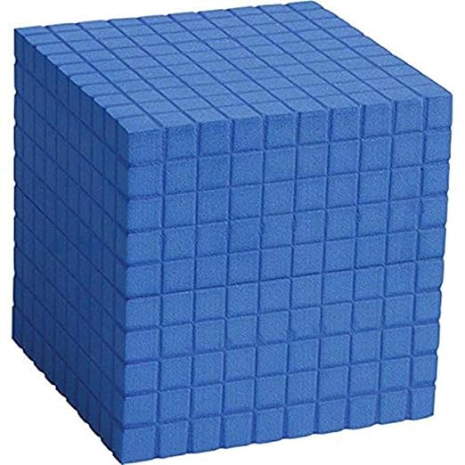 Didax Base Ten – Plastic Thousand Block – Durable 1000 Cube for Place Value, Counting, and Math Manipulatives – Hands-On Learning Tool for Classroom or Home Use