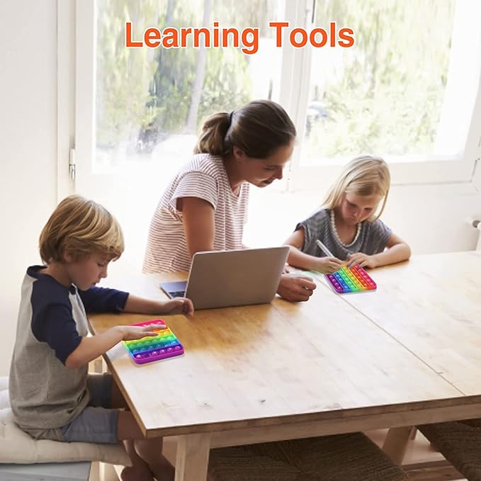 Letters P00p Fidget Toys,ABC Learning and Educational Toys,Poppers Fidget Toys,Stress Relief,Autism Sensory Toys [26 Letters on One Side | Numbers 1-30 on The Other Side] (1 Pack)