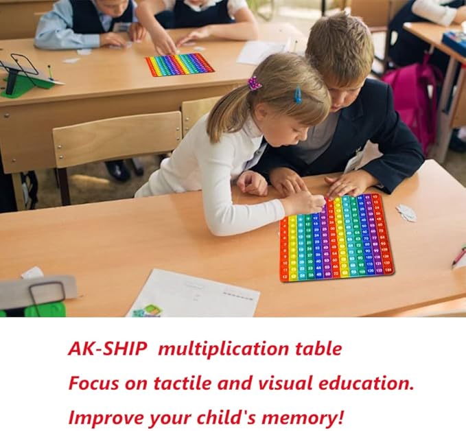 AK-SHIP Multiplication Game Table Bubble Toys Relieve Stress and Anxiety ，Education Various Teaching Operations (Multiplication Table 12*12)