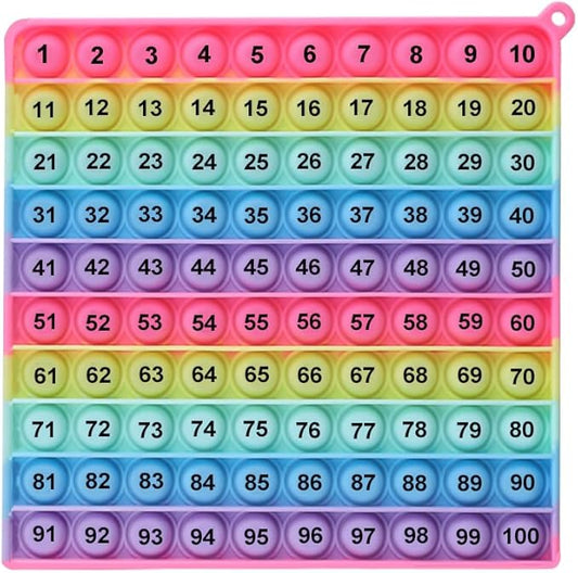 Number Game P0PP Math Toy, Exercise Children's Logical Thinking, Relieve Stress, Fidget Game for Teachers to Create a Variety of Math Operations [1-100 Number Table]