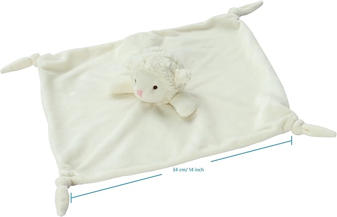 CREVENT Cozy Plush Baby Security Blanket Loveys for Baby Girls Boys, Minky Front and Back with Animal Face (Ivory Sheep)