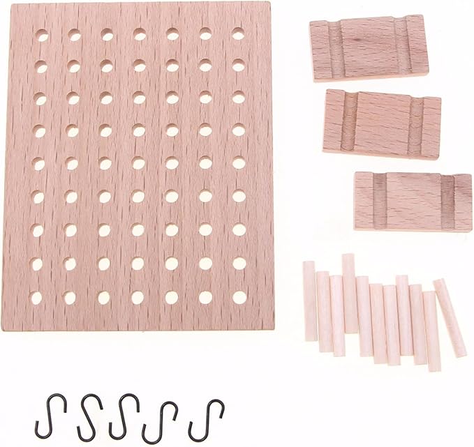 LOGOFUN 2pcs Solid Wood Miniature Wall Pegboard for Bjd Dollhouse Scene Storage Props and Decorations Accessories