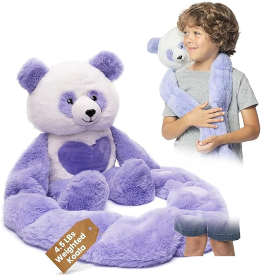 Plushland Original 5lbs Weighted Stuffed Animals Plush Toys with Long Arms, Giant Plushies Pillow Hugging Toy Gifts with Bean Bag for Kids and Adults (Panda)
