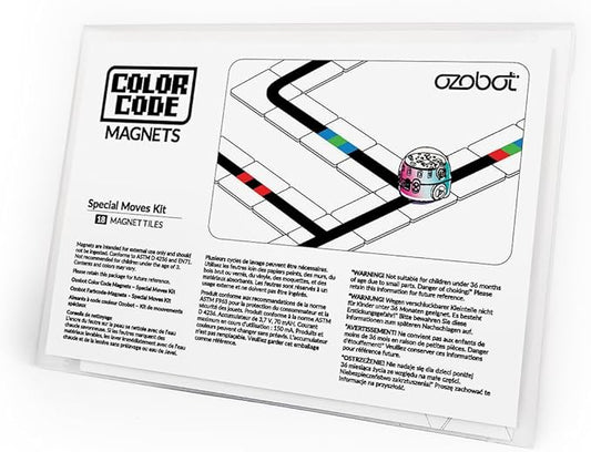 Ozobot Color Code Magnets Special Moves Kit, Interactive Coding Learning Tool for Kids Ages 3+,Enhances Logic & Problem Solving Skills,18 Tiles,Evo & Color Codes Magnets Base Kit Required Not Included