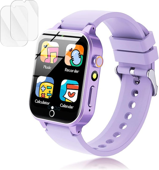 Luyiilo Kids Games Watch, with 26 Puzzle Games, Touch Screen, HD Camera, Alarm Clock, Toys for Ages 4-12 Years Old.Birthday Gift for Boys Girls (Purple)