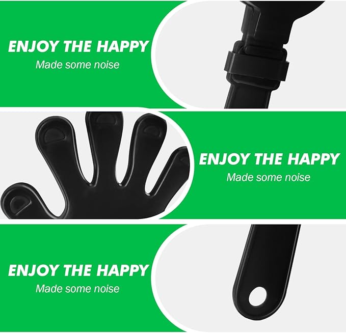 36 Pcs Hand Clappers Noisemakers 7.5 Inch Clappers Noisemakers Plastic Hand Clappers for Birthdays Game Football Sporting Events Cheers Supplies Dance Basketball Football Noisemakers（Black）