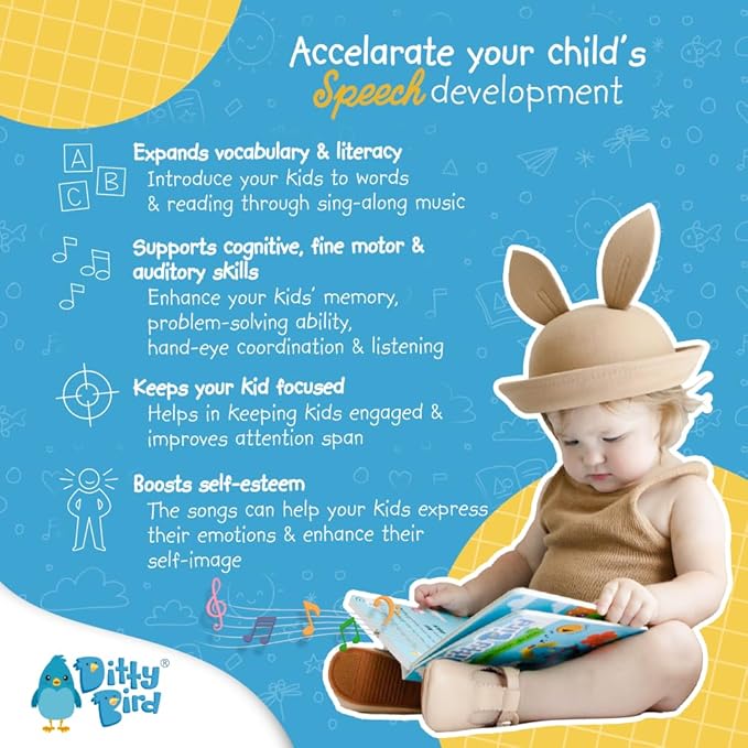 Ditty Bird | Bedtime Songs | Interactive Musical Book for Toddlers 1- 3 | Baby Sound Book | You are My Sunshine