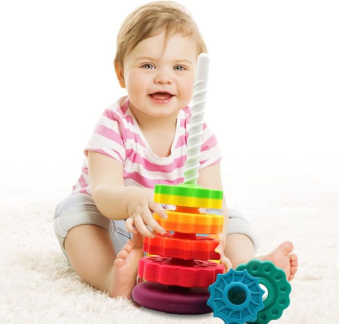 LBAIBB (1 PCS Spinning Stacking Toys,Spin Toy ABS Plastic and Color Rainbow Design,Focus on Children Educational and Interactive Learning's Stack Toys, Suitable for Gifts for Boys and Girls