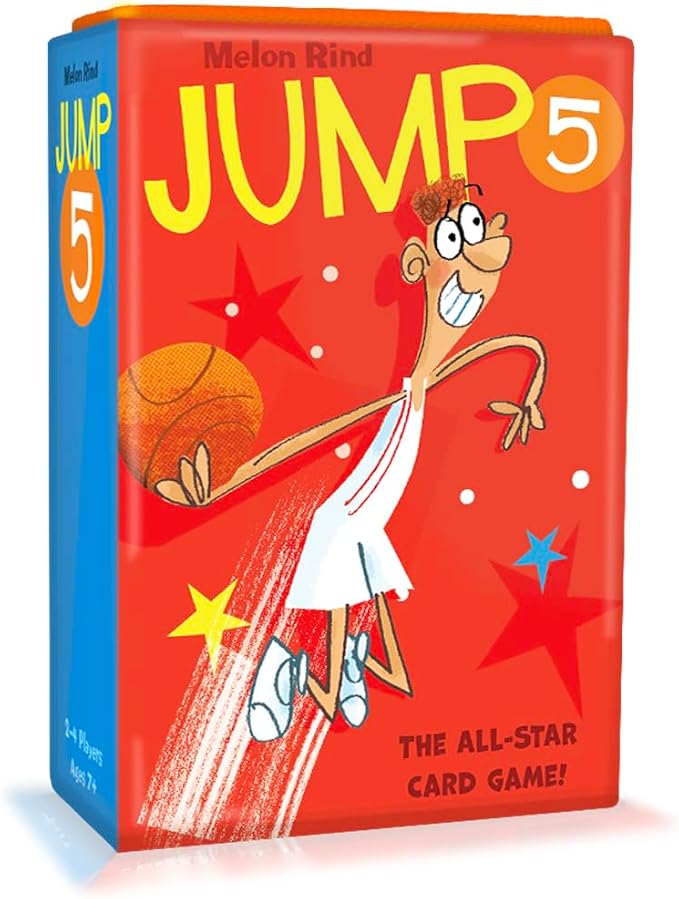 Melon Rind Jump 5, Math Game for Kids Learning Multiples of 5, Lively Basketball Themed Card Game, a Fun Math Activity for Boosting Confidence, Quick and Easy Screenless Fun, Ages 7+