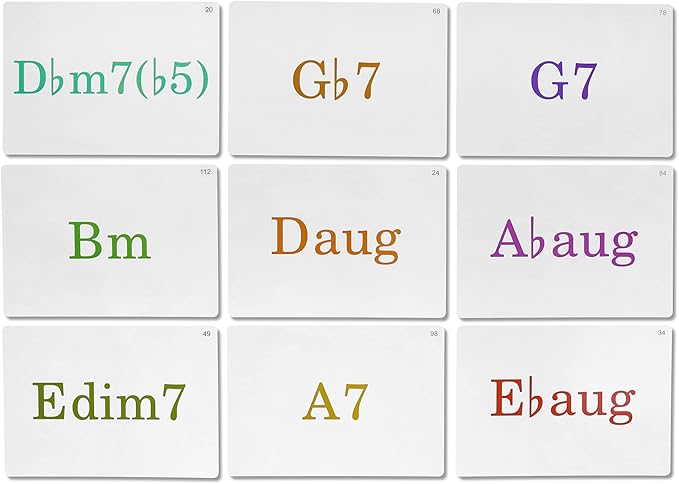Spedemy Piano Chord Flashcards in Gift Box - Piano Chords Chart Included - ColorCoded Flash Cards for 120 Chords - 10 Frequent Chords, 12 Keys - Fun Educational Flashcards for Piano, Music Learners