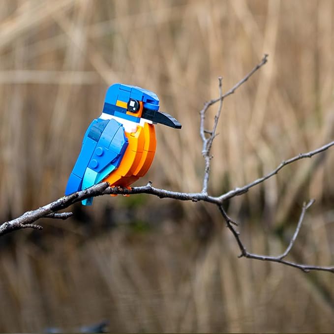 Kingfisher Bird Building Model Kit, MOC-173337 Bird Blocks Set, Display Piece for Home & Office, Creative Gift for Bird Enthusiasts & Model Builder, Compatible with Brand Block (150PCS)