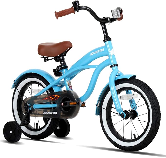 JOYSTAR 12 14 16 Inch Kids Cruiser Bike for Ages 2-7 Years Old Girls & Boys, Kids' Bike with Training Wheels, Coaster Brake, Adjustable Seat & Fenders, Child Bicycles