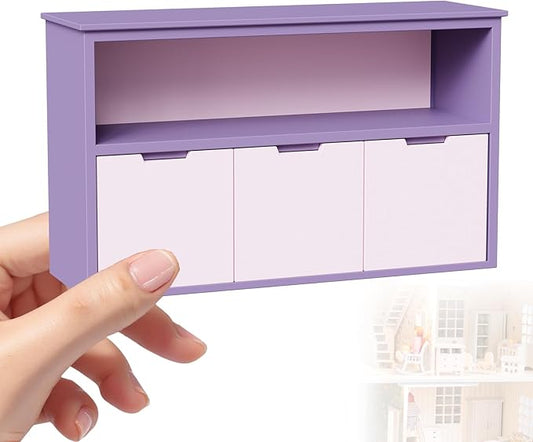 1:12 Scale Doll House Accessories and Furniture, Dollhouse Bookshelf Features a Realistic Design, Collectible Miniature Bookcase Toy Gift for Kids & DIY Enthusiasts