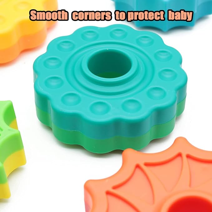 Baby Spin Stack Toy,Premium Stacking Toy for Kids, Spinning Stacking Toy for Babies and Toddlers,Educational Toddler Learning Toy,Baby 1 2 3 Birthday Gifts,Autism Sensory Spinning Toy