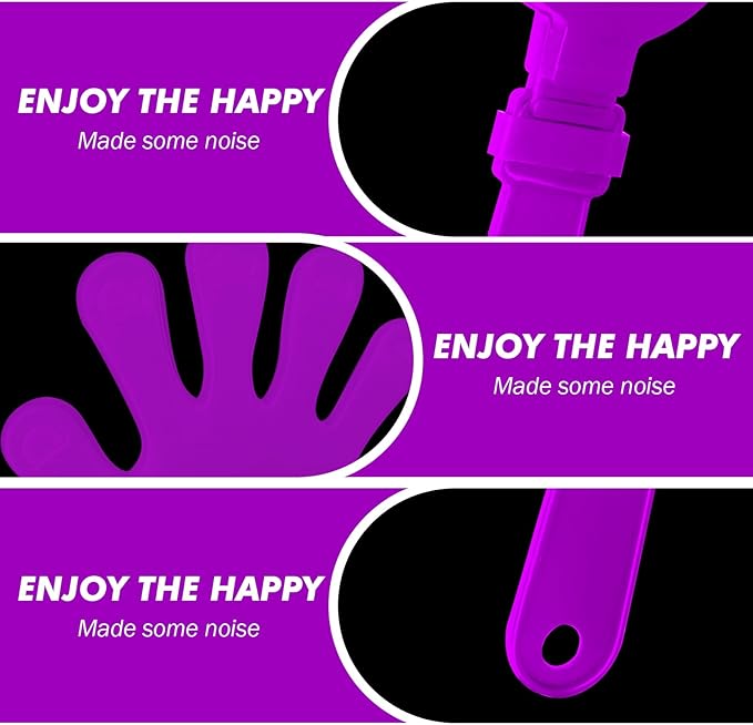 36 Pcs Hand Clappers Noisemakers 7.5 Inch Clappers Noisemakers Plastic Hand Clappers for Birthdays Game Football Sporting Events Cheers Supplies Dance Basketball Football Noisemakers（Purple）