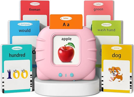 Kidzdo Toddler Audible Flash Cards with Music, Montessori Toys, Pocket Speech Therapy Toys, 600 Sight Words, Alphabet, Numbers 0-100, Phrase, etc, Learning Educational Gifts for 3 4 5 Years Girls