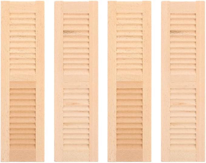 4pcs Miniature Shutters Window: 1:12 Scale Mini Window Shutter Dollhouse Window Shutter Model Tiny Shutters