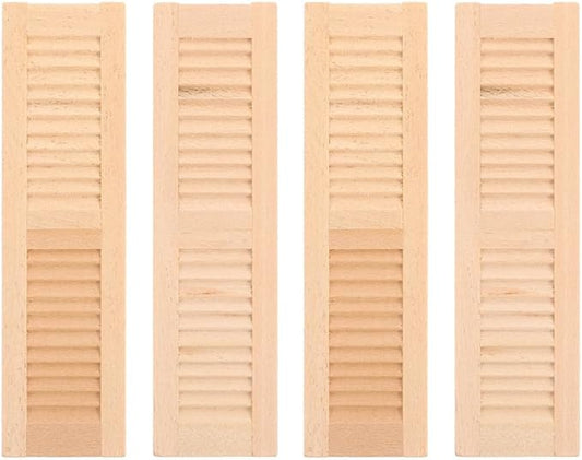 4pcs Miniature Shutters Window: 1:12 Scale Mini Window Shutter Dollhouse Window Shutter Model Tiny Shutters