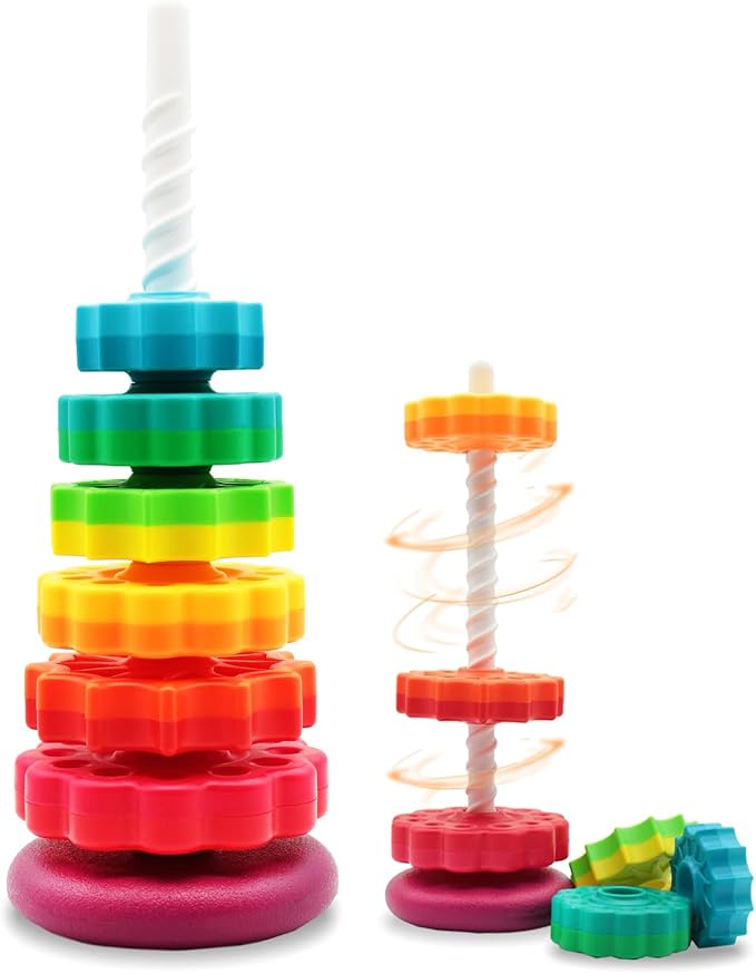 LBAIBB (1 PCS Spinning Stacking Toys,Spin Toy ABS Plastic and Color Rainbow Design,Focus on Children Educational and Interactive Learning's Stack Toys, Suitable for Gifts for Boys and Girls