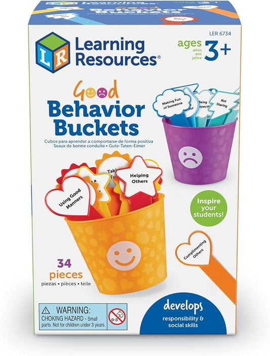 Learning Resources Good Behavior Buckets - Montessori Toys, Calm Down Corner Supplies, Social Emotional Learning Skills Games, Behavior Management Classroom Tools, Fine Motor Preschool, Kids Gifts