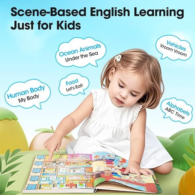 My First English Words Sound Book – 470+ Words, 21 Themes, English Learning Talking Book Toys for Kids 3 4 5 6 Years Old Learn ABC Singing and Speech Music Toy for Babies(3-9Y)