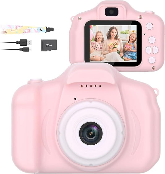 Mafiti Kids Camera,26MP HD Mini Selfie Digital Camera for Kids,Toddler Camera1080P Video,Outdoor Toy for Holiday,Birthday Xmas Gift for 3-8 Years Old Girl Boy,Pink