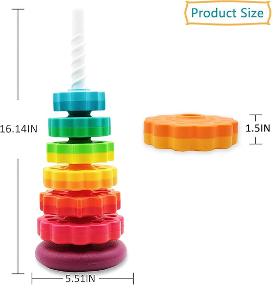 LBAIBB (1 PCS Spinning Stacking Toys,Spin Toy ABS Plastic and Color Rainbow Design,Focus on Children Educational and Interactive Learning's Stack Toys, Suitable for Gifts for Boys and Girls