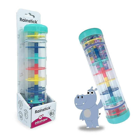 Edushape Rainstick 8 Inch - Rainmaker Toy for Babies, Sensory Tubes Musical Instrument - Rain Stick Baby Toy for Soothing Rain Sounds, Perfect Tummy Time Toys, Engaging Toddler Sensory Play