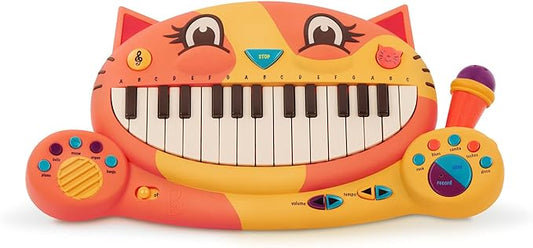 B. toys – Meowsic – Interactive Cat Piano – Toy Piano & Microphone – Musical Instrument For Toddlers, Kids – 20+ Songs, Sounds & Recording Feature – 2+ Years